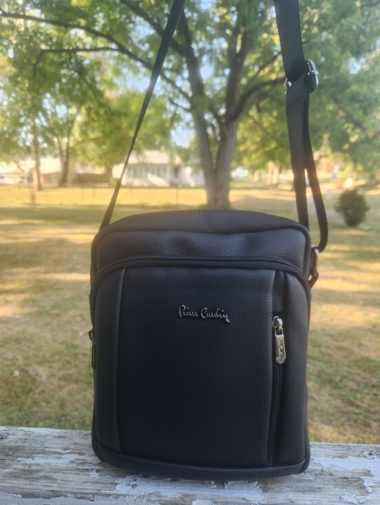 Pierre Cardin Other - Pierre Cardin Black Leather Crossbody Bag for Messenger Men Nwt